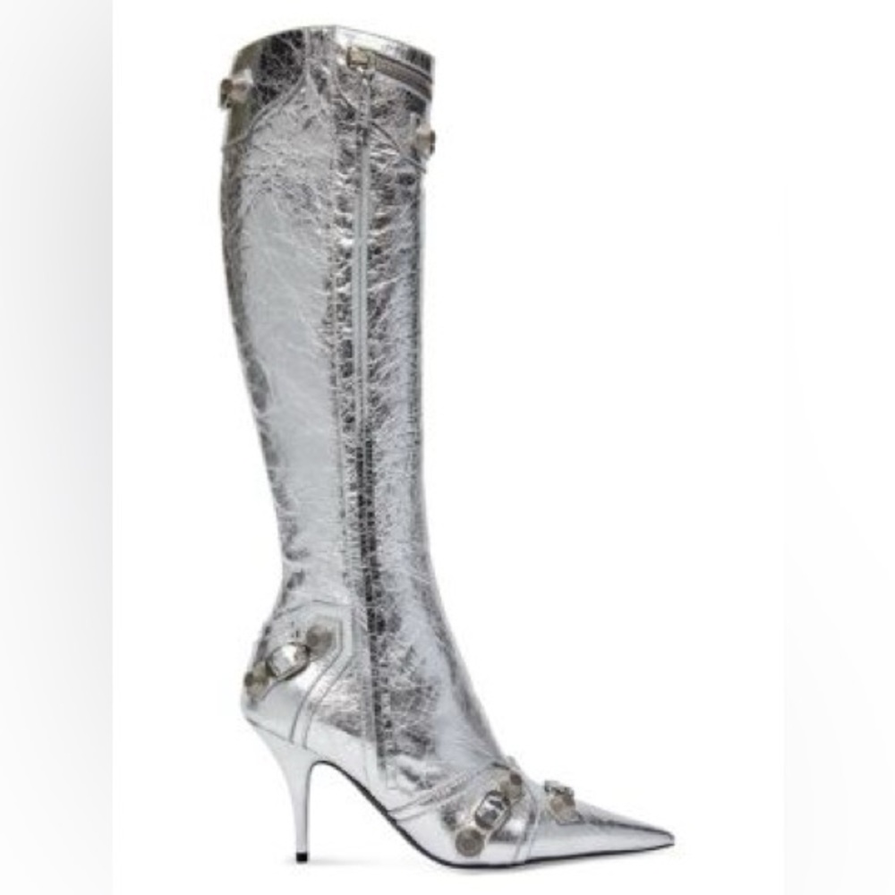 Balenciaga
Cagole 90mm Metallized Boots
Silver